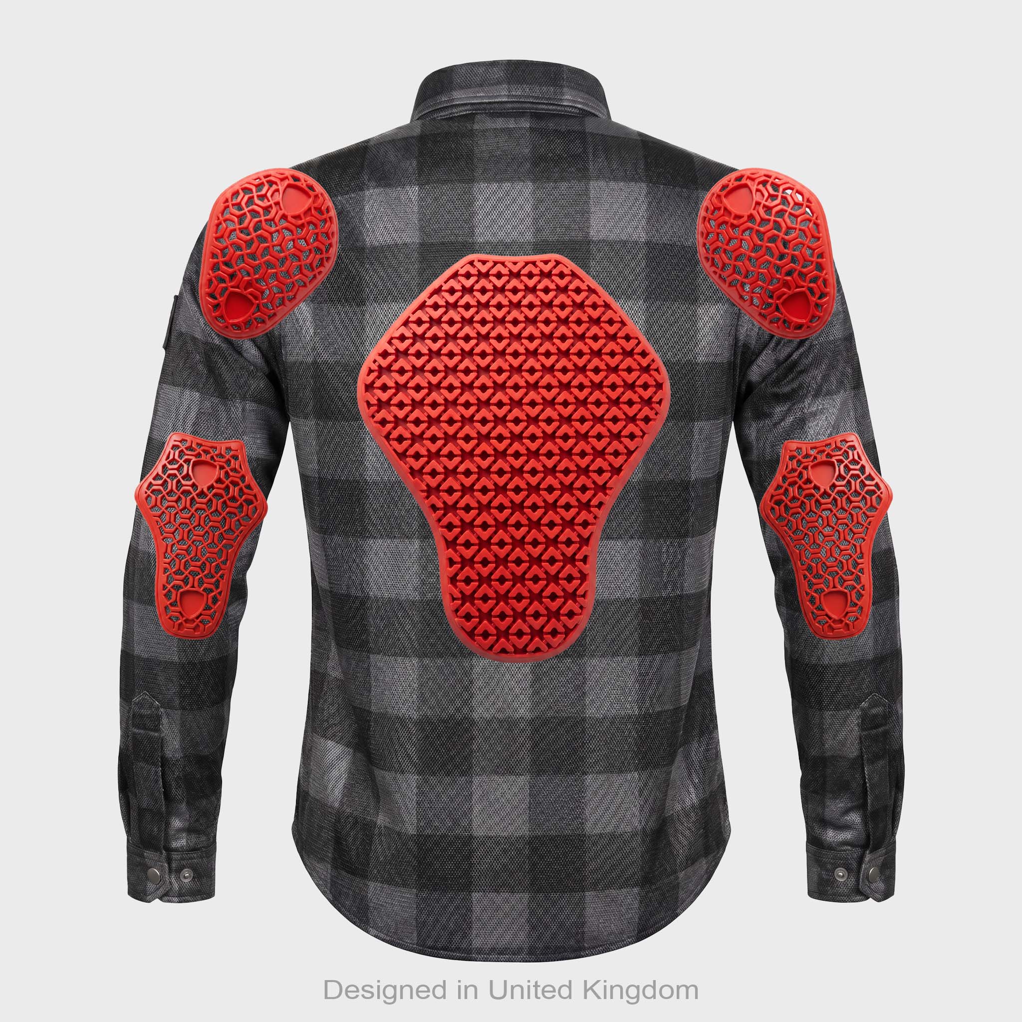 Taurus Ram Air shirt back view showing CE Level 2 armour placement